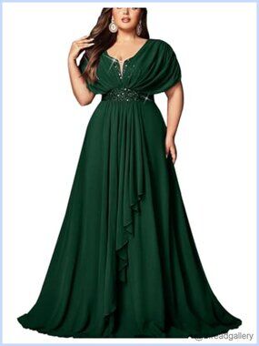 Plus Size Sequin Formal Bridesmaid Dress A-Line Sweetheart Gown